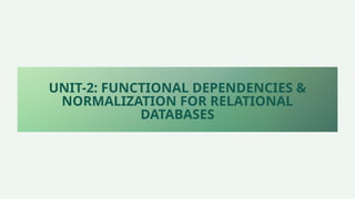 Relational Database Management System Unit 2 | PPTX