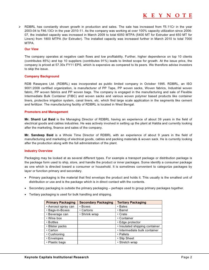 rdb rasayans ipo note keynote capitals ipo full form