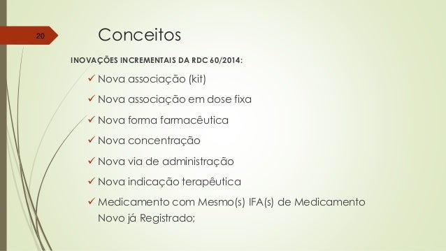 Rdc 60 2014 Registro De Medicamentos Novos Similares E Genericos