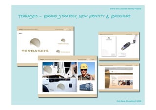Brand and Corporate Identity Projects



TerraSeis - Brand Strategy, New Identity & Brochure




                                                Rob Davie Consulting © 2009
 