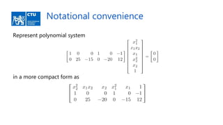 Represent polynomial system
in a more compact form as
Notational convenience
 