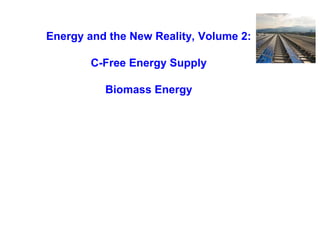 Energy and the New Reality, Volume 2:
C-Free Energy Supply
Biomass Energy
 