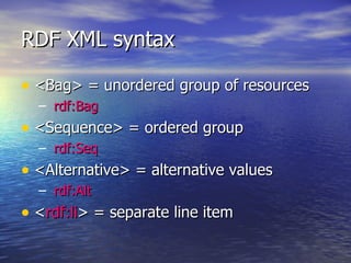 Rdf And Rdf Schema For Ontology Specification | PPT