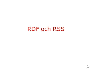 RDF och RSS 