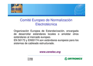Registered Communications Distribution Designer /
Local Area Network Specialty
OutSide Plant Specialty
Programa de cualificación profesional de BICSI. Se
obtendrán significativos conocimientos sobre las
problemáticas de protección e instalación de los sistemas
de telecomunicación. El programa RCDD está reconocido
internacionalmente como sinónimo de calidad y elevada
experiencia.
RCDD / LAN Specialty / OSP Specialty
www.bicsi.org
 