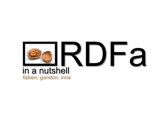 in a nutshell
               RDFa
fabien, gandon, inria