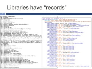 Libraries have “records”
4
 