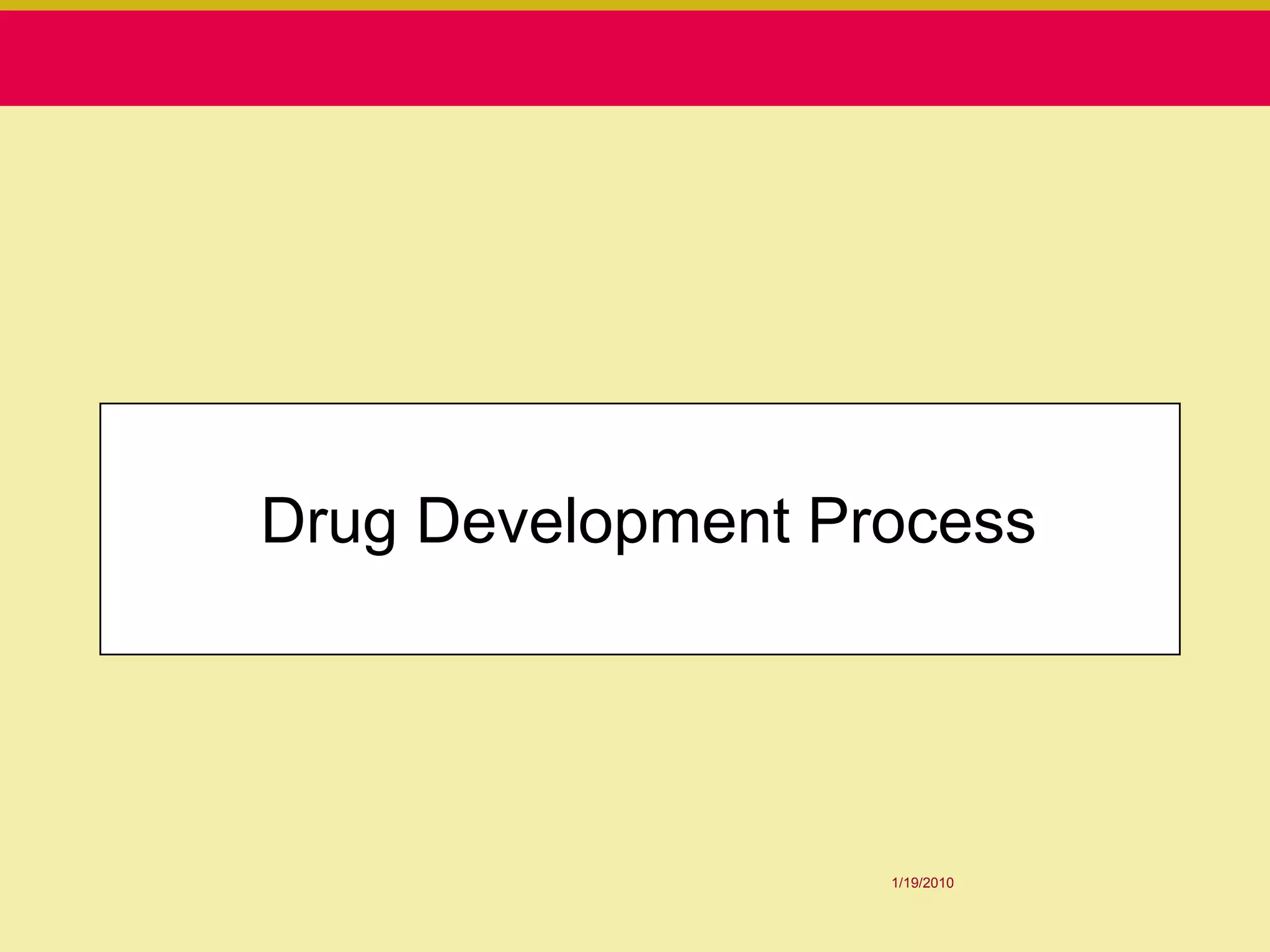 Drug Development Process




                   1/19/2010
 