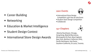 www.retaildesigninstitute.org 5Trendcast 2016 © Retail Design Institute 2016
We are the retail industry's creative professionals,
founded in 1961 as a collaborative community where
ideas, knowledge and passion are shared to enable
our members to fulfill the fast-paced planning and
design needs of retail.
 
