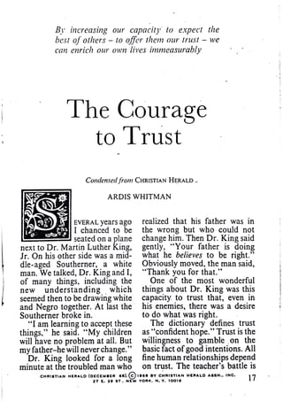 Courage to trust