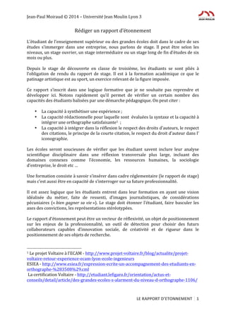 Rédiger un rapport d’étonnement  Réflexions  PDF