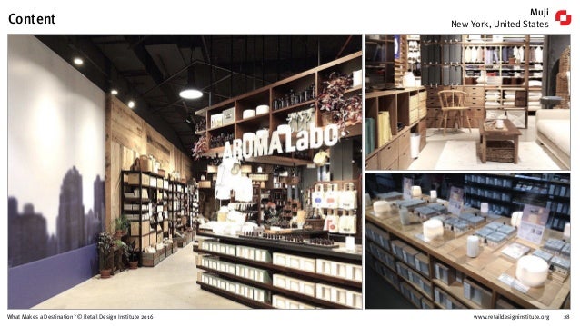 www.retaildesigninstitute.org 28What Makes a Destination? © Retail Design Institute 2016
Muji
New York, United StatesConte...