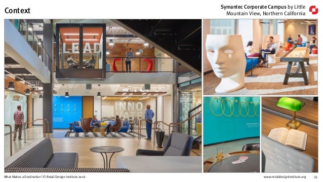 www.retaildesigninstitute.org 33What Makes a Destination? © Retail Design Institute 2016
Symantec Corporate Campus by Litt...