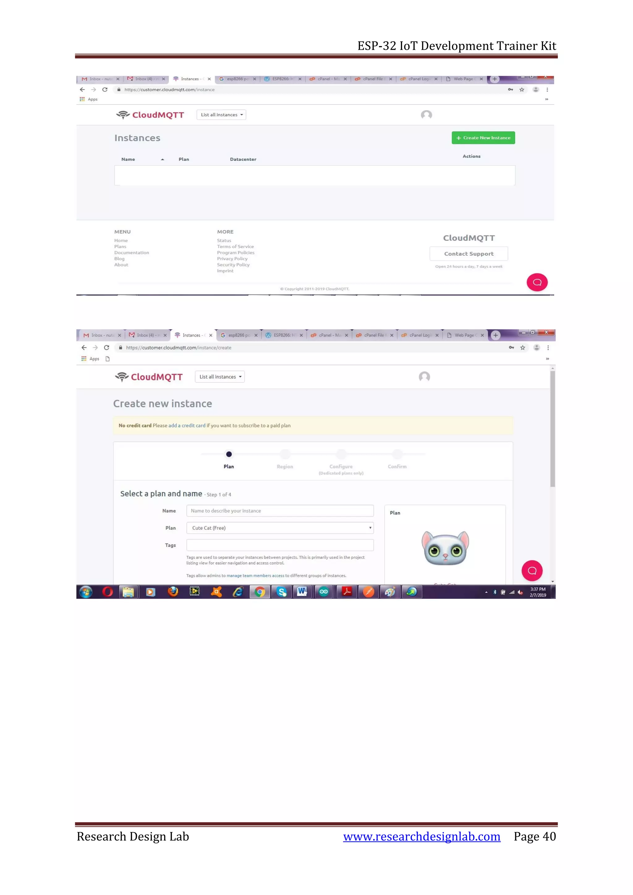 ESP-32 IoT Development Trainer Kit
Research Design Lab www.researchdesignlab.com Page 40
 