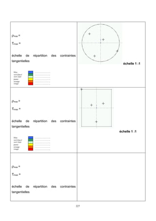 227
max =
max =
échelle de répartition des contraintes
tangentielles
…………………..
…………………..
…………………..
…………………..
…………………..
…………………..
bleu
vert foncé
vert clair
jaune
orange
rouge
échelle 1 :1
max =
max =
échelle de répartition des contraintes
tangentielles
…………………..
…………………..
…………………..
…………………..
…………………..
…………………..
bleu
vert foncé
vert clair
jaune
orange
rouge
échelle 1 :1
max =
max =
échelle de répartition des contraintes
tangentielles
 