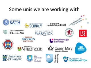 Some unis we are working with
 