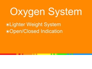 Oxygen System
๏Lighter Weight System
๏Open/Closed Indication
 