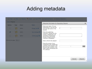 Adding metadata
 