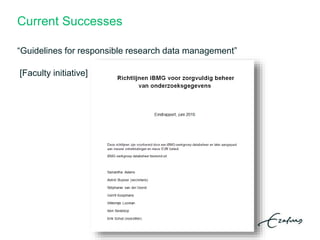 Current Successes
“Guidelines for responsible research data management”
[Faculty initiative]
 