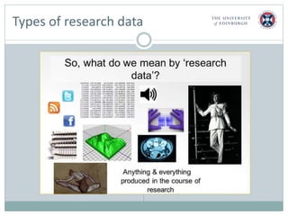 Types of research data
 