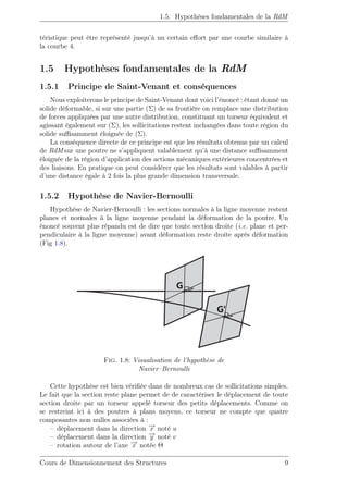 1. Hypothèses de la Résistance des Matériaux
composantes : les deux projections sur deux axes situés dans le plan moyen et...
