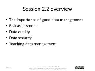 RDMRose 2.2 Practical data management