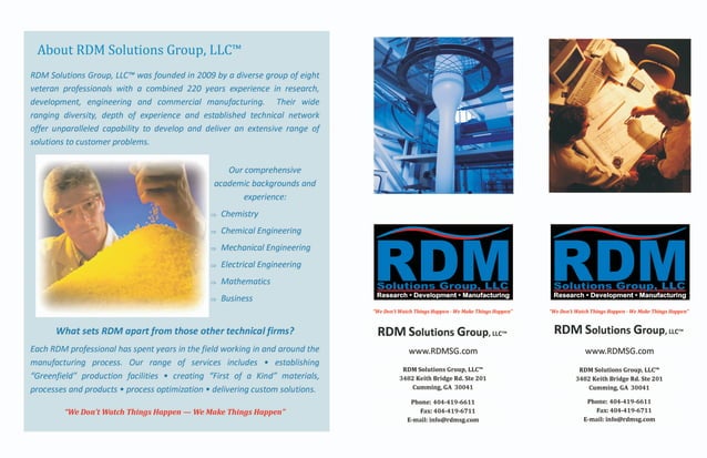 RDM Services Brochure | PPT