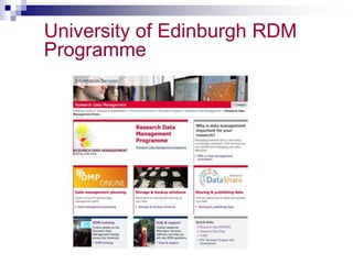 University of Edinburgh RDM 
Programme 
 