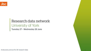 A discovery service for UK research data 1
 