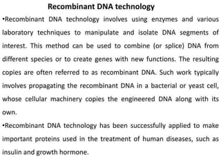 r DNA & application, Application of genetic engineering in medicine ...
