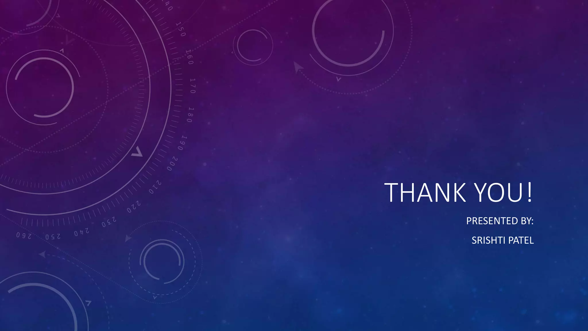 THANK YOU!
PRESENTED BY:
SRISHTI PATEL
 