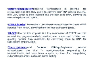 Retrotranscriptasa Inversa rDNA technology Enzymes.pptx - genetic engineering | PPTX