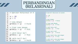 Materi matakuliah Pemrograman R dan Python | PDF