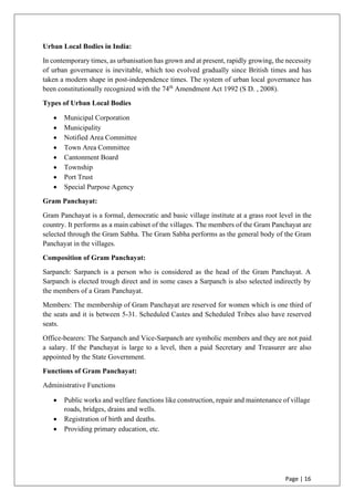 Local Body Data Evolution of Panchayat Raj Institutions and Its Role in Community ...