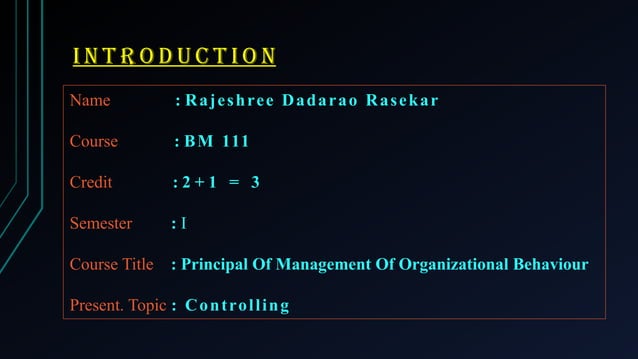 Controlling Presentation On Business Pptx