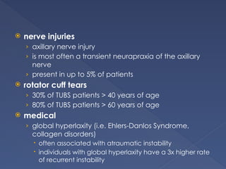 Recurrent Injuries Recurrent dislocation shoulder orthopaedic | PPTX