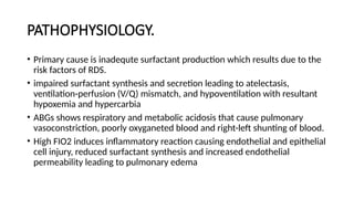 Pathophysiology For Rds respiratory distress syndrome powerpoint | PPTX