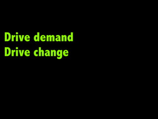 Drive demand
Drive change
 