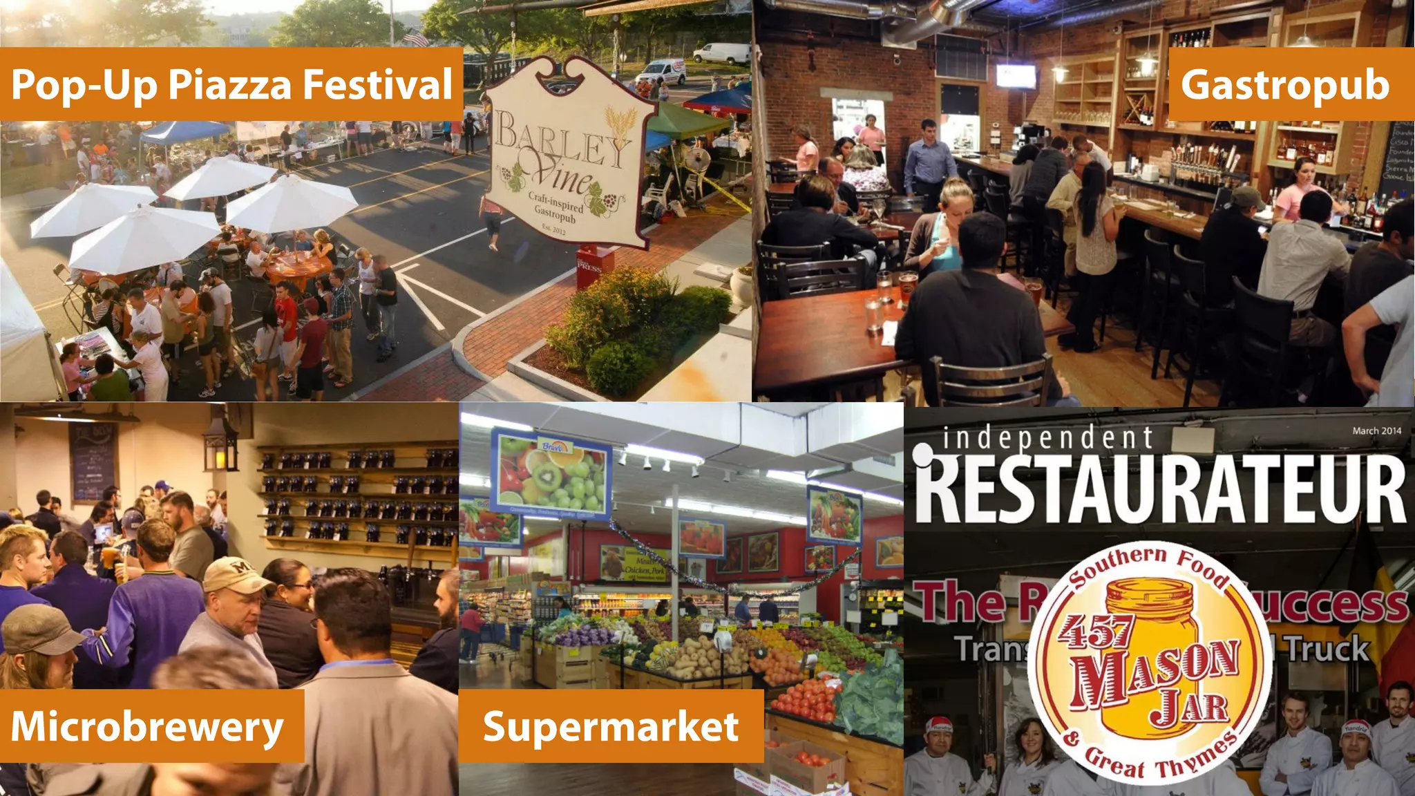 Pop-Up Piazza Festival Gastropub
Microbrewery Supermarket
 