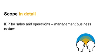 Scope in detail
IBP for sales and operations – management business
review
 