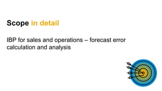 Scope in detail
IBP for sales and operations – forecast error
calculation and analysis
 
