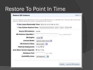 Restore To Point In Time
 