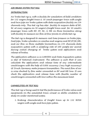 RDSO training report -NAVIN DIXIT | PDF