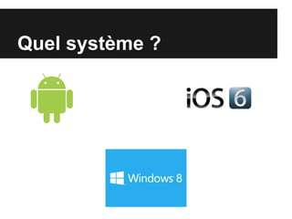 Quel système ?
 