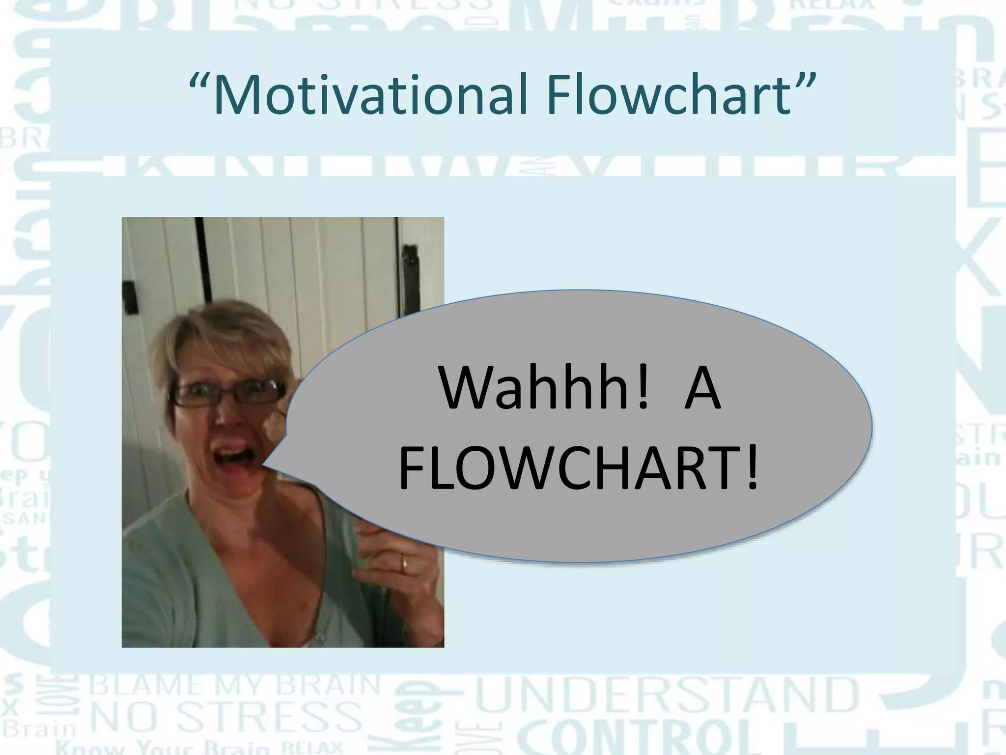 “Motivational Flowchart”
Wahhh! A
FLOWCHART!
 