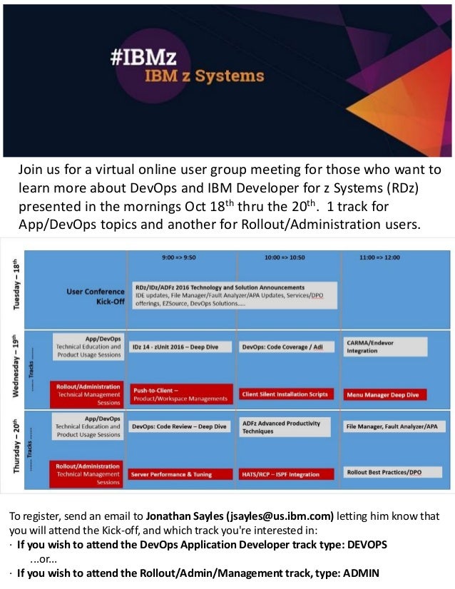 IBM Developer for z Systems (formerly RDz) virtual usergroup conference