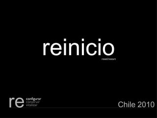 re ,[object Object],[object Object],[object Object],reinicio reset/restart Chile 2010 