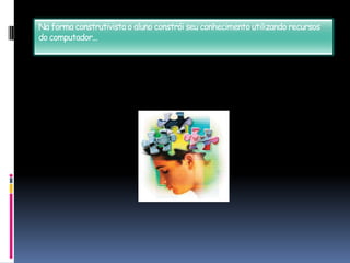 Na forma construtivista o aluno constrói seu conhecimento utilizando recursos do computador...