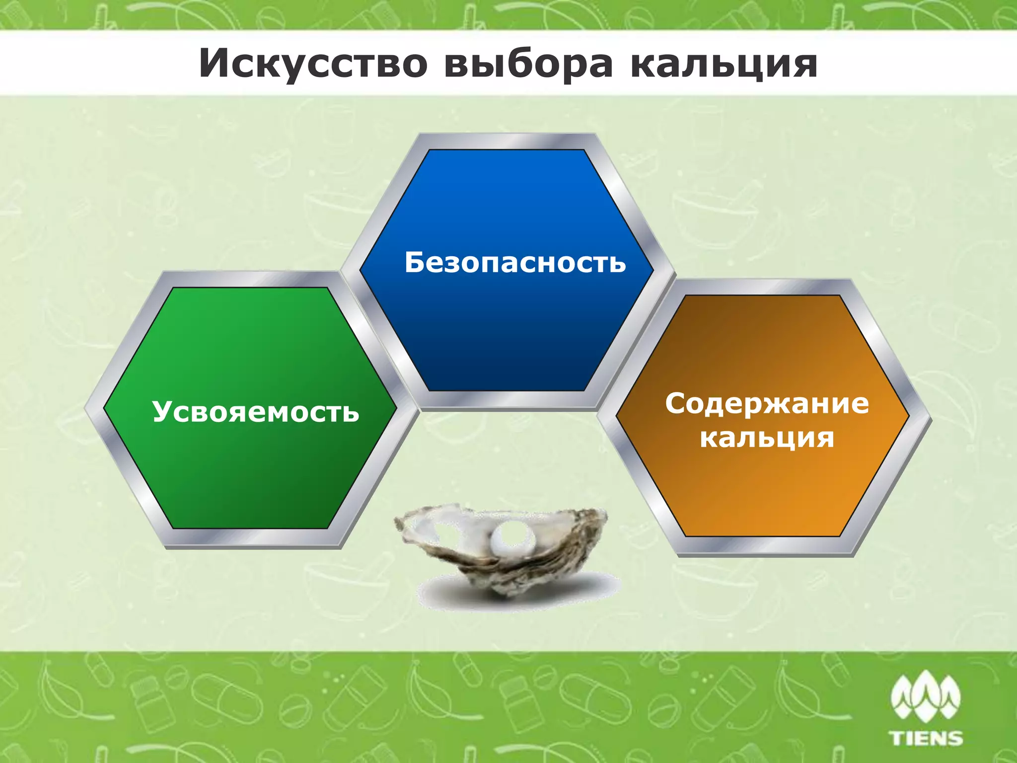 Искусство выбора кальция
溶解度
Усвояемость Содержание
кальция
Безопасность
 