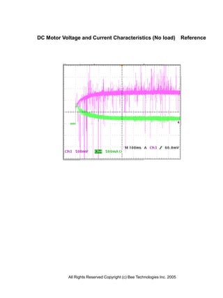 DC Motor Voltage and Current Characteristics (No load)                     Reference




            All Rights Reserved Copyright (c) Bee Technologies Inc. 2005
 